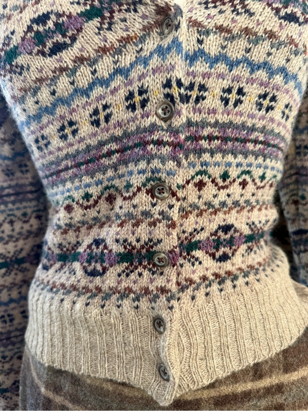 Vintage Ralph Lauren Lace Collar Fair Isle Sweater - Picture 10 of 12